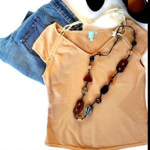 SHU SHU TAN SHORT SLEEVE TOP